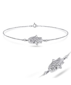 Palm Shaped Silver Anklet ANK-325